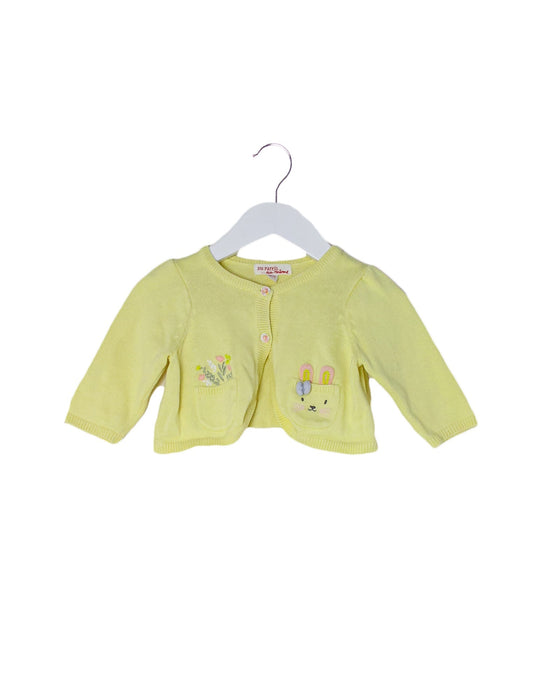 A Yellow Cardigans from DPAM in size 0-3M for girl. (Front View)