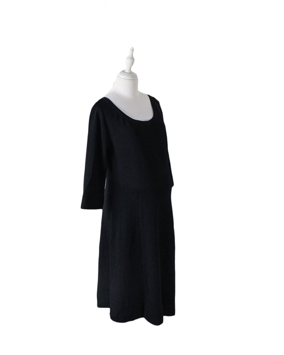 A Black Long Sleeve Dresses from Seraphine in size L for maternity. (Front View)