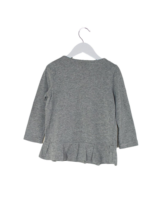 A Grey Long Sleeve Tops from Crewcuts in size 8Y for girl. (Back View)