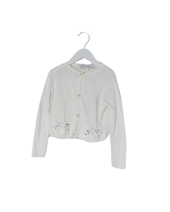A White Cardigans from Tartine et Chocolat in size 3T for girl. (Front View)
