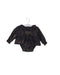 A Purple Long Sleeve Bodysuits from Velveteen in size 0-3M for girl. (Front View)