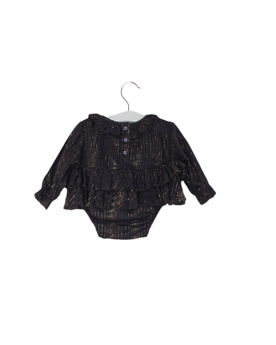 A Purple Long Sleeve Bodysuits from Velveteen in size 0-3M for girl. (Back View)