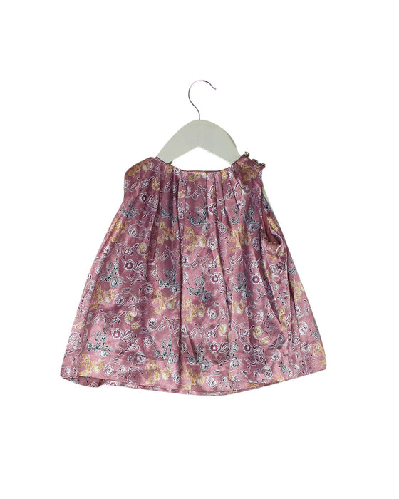 A Pink Sleeveless Dresses from Velveteen in size 3-6M for girl. (Back View)