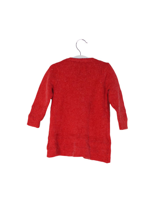 A Red Cardigans from Purebaby in size 6-12M for girl. (Back View)