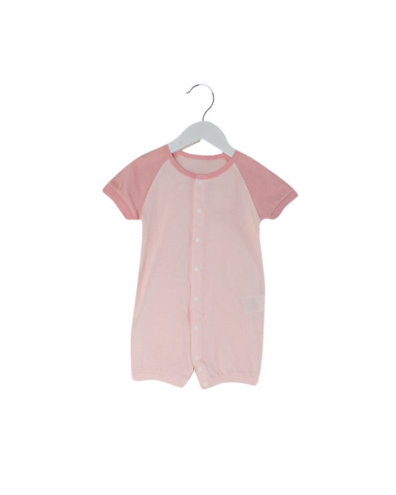A Pink Short Sleeve Rompers from Comme Ca Ism in size 0-3M for girl. (Front View)