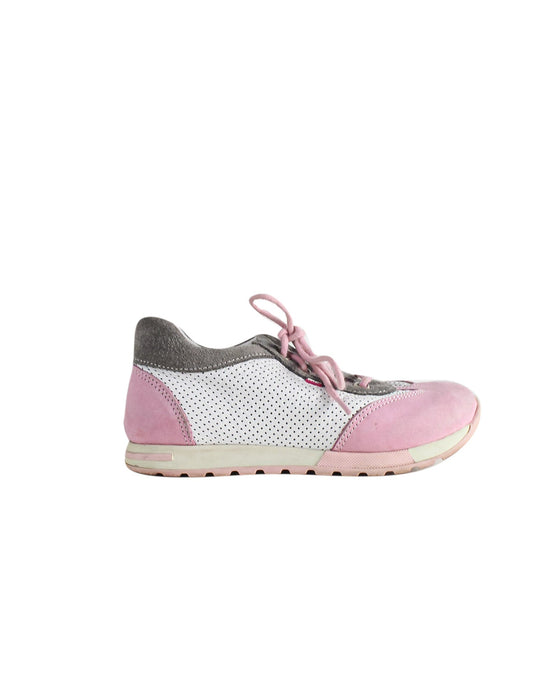 A Pink Sneakers from Emel in size 3T for girl. (Back View)