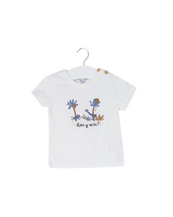A White Short Sleeve T Shirts from Absorba in size 3-6M for girl. (Front View)