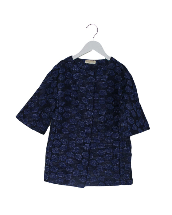 A Navy Coats from Monnalisa in size 6T for girl. (Front View)