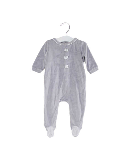 A Grey Onesies from Jacadi in size 3-6M for girl. (Front View)