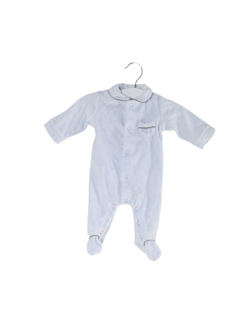 A Blue Onesies from Jacadi in size 0-3M for neutral. (Front View)
