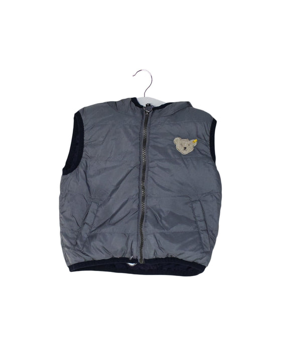 A Grey Outerwear Vests from Steiff in size 6-12M for neutral. (Back View)