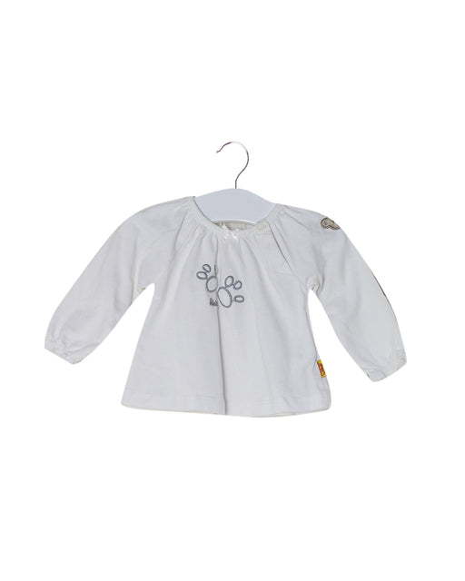 A White Long Sleeve Tops from Steiff in size 0-3M for girl. (Front View)