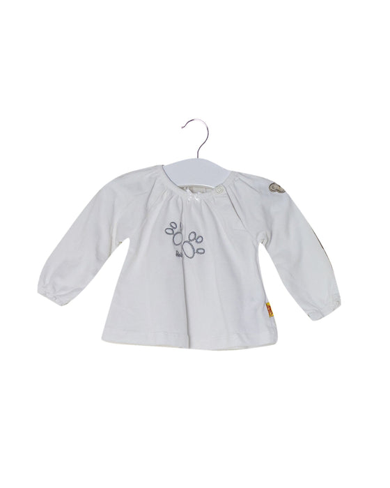 A White Long Sleeve Tops from Steiff in size 0-3M for girl. (Front View)