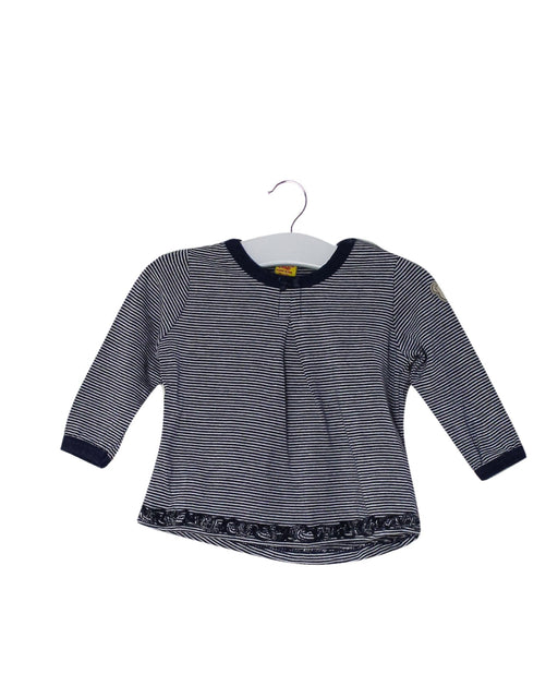 A Navy Long Sleeve Tops from Steiff in size 0-3M for girl. (Front View)