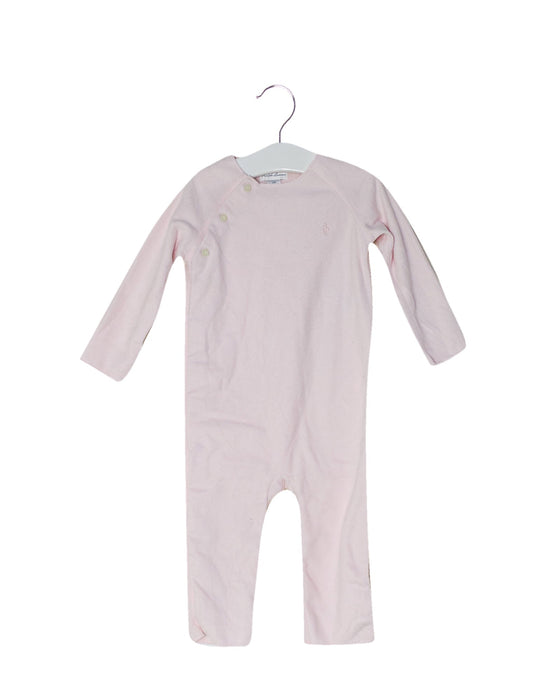 A Pink Long Sleeve Jumpsuits from Ralph Lauren in size 6-12M for girl. (Front View)