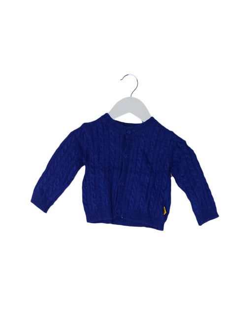 A Blue Cardigans from Steiff in size 3-6M for girl. (Front View)