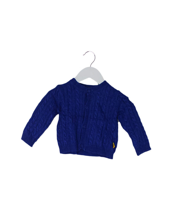 A Blue Cardigans from Steiff in size 3-6M for girl. (Front View)