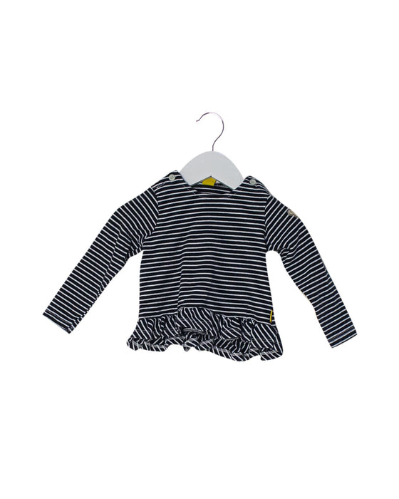 A Navy Long Sleeve Tops from Steiff in size 6-12M for girl. (Front View)
