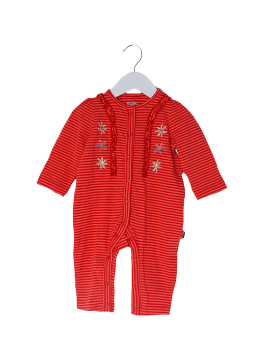A Pink Long Sleeve Jumpsuits from Mides in size 3-6M for girl. (Front View)
