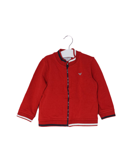 A Red Lightweight Jackets from Armani in size 12-18M for boy. (Front View)