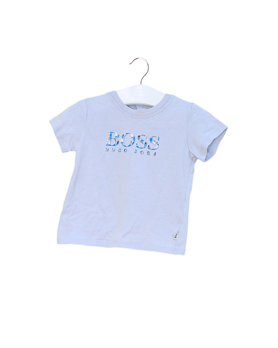 A Blue Short Sleeve T Shirts from Boss in size 3-6M for boy. (Front View)