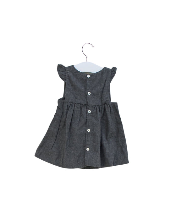 A Grey Sleeveless Dresses from Jacadi in size 3-6M for girl. (Back View)
