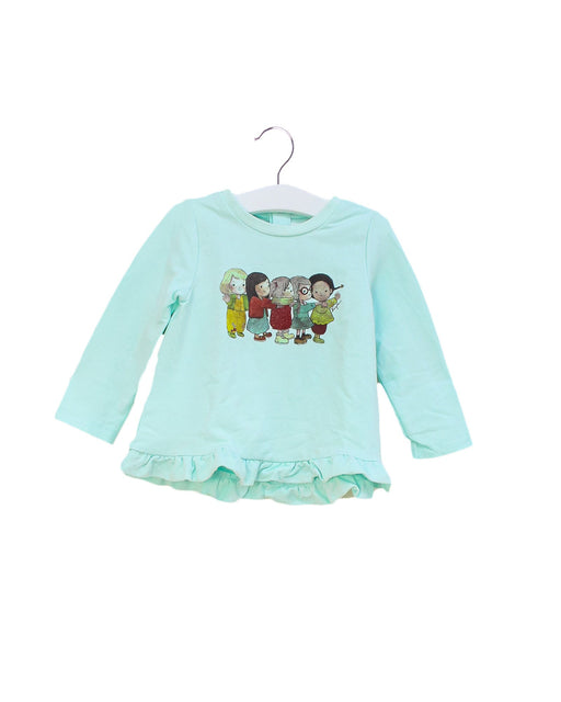A Blue Long Sleeve Tops from Kingkow in size 12-18M for girl. (Front View)