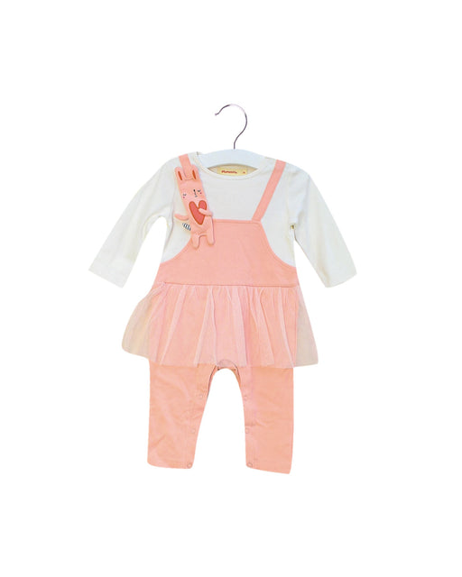 A Pink Long Sleeve Jumpsuits from Momonittu in size 0-3M for girl. (Front View)