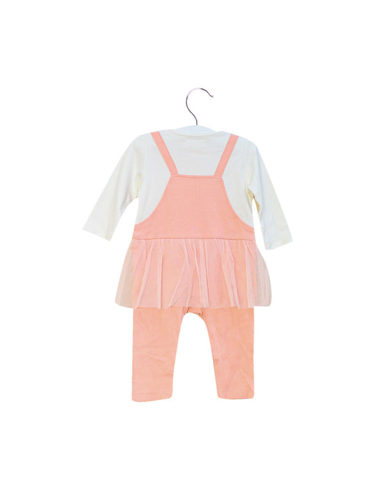 A Pink Long Sleeve Jumpsuits from Momonittu in size 0-3M for girl. (Back View)