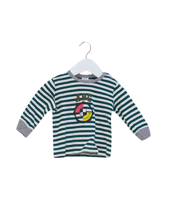 A Green Long Sleeve Tops from Petit Bateau in size 3-6M for boy. (Front View)