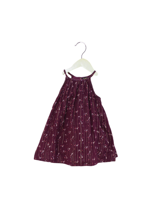 A Purple Sleeveless Dresses from Velveteen in size 12-18M for girl. (Front View)