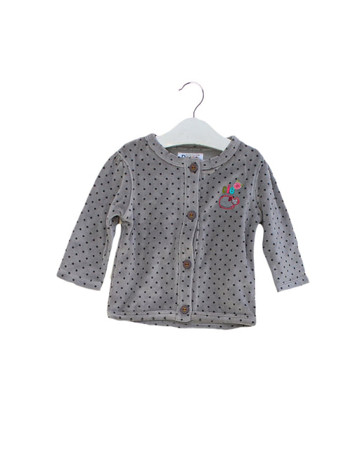 A Grey Cardigans from La Compagnie des Petits in size 3-6M for girl. (Front View)