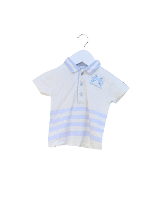 A White Short Sleeve Polos from Tutto Piccolo in size 3-6M for boy. (Front View)