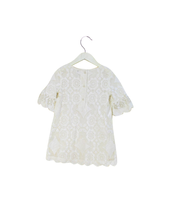 A White Short Sleeve Dresses from Janie & Jack in size 3T for girl. (Back View)