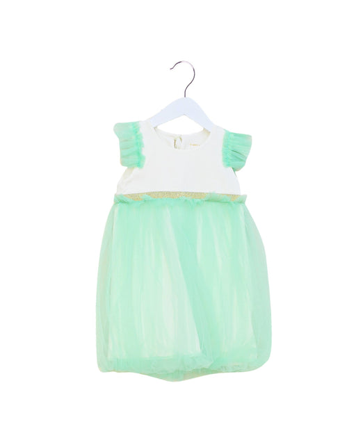 A Green Sleeveless Dresses from Le Petit Society in size 2T for girl. (Front View)