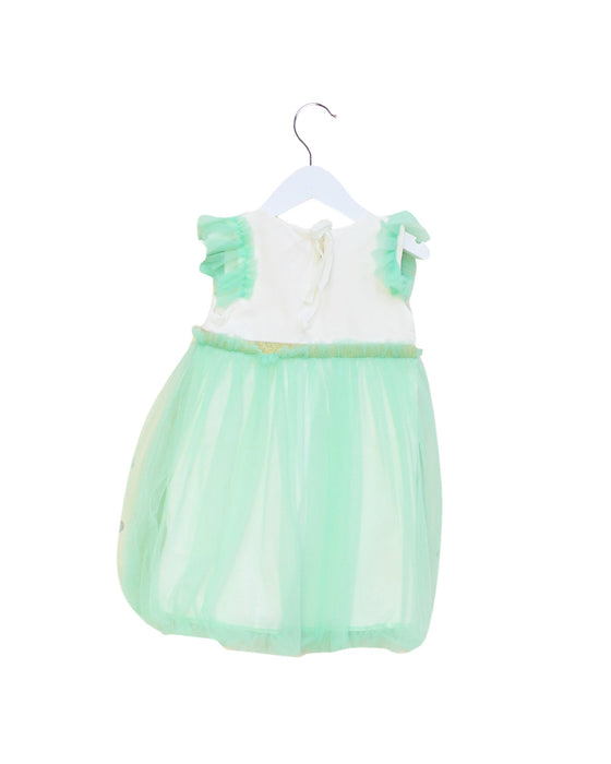 A Green Sleeveless Dresses from Le Petit Society in size 2T for girl. (Back View)