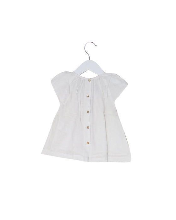 A White Short Sleeve Tops from Les Enfantines in size 6-12M for girl. (Back View)