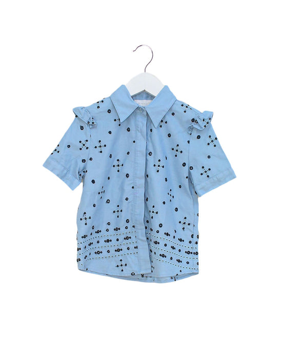 A Blue Shirts from Pinko in size 6T for girl. (Front View)