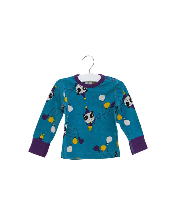 A Teal Long Sleeve Tops from Polarn O. Pyret in size 6-12M for girl. (Front View)