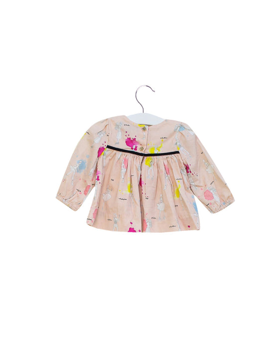 A Pink Long Sleeve Tops from Velveteen in size 3-6M for girl. (Back View)