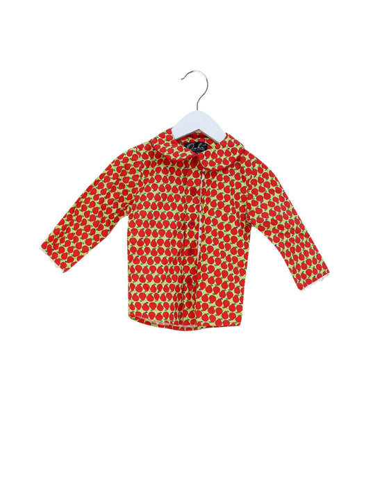 A Red Long Sleeve Tops from Oobi in size 6-12M for girl. (Front View)