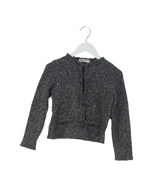 A Grey Cardigans from Kangra Cashmere in size 6T for girl. (Front View)