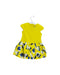 A Yellow Short Sleeve Dresses from Catimini in size 3-6M for girl. (Back View)