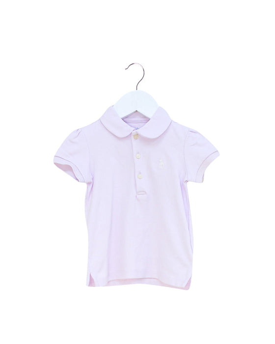 A Purple Short Sleeve Polos from Ralph Lauren in size 6-12M for girl. (Front View)