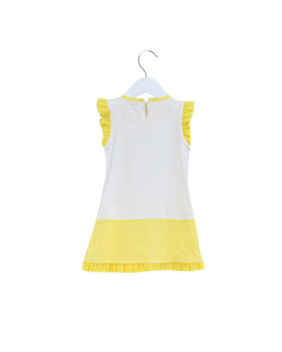 A Yellow Sleeveless Tops from Monnalisa in size 6-12M for girl. (Back View)