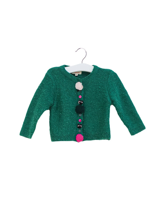A Green Cardigans from Catimini in size 6-12M for girl. (Front View)