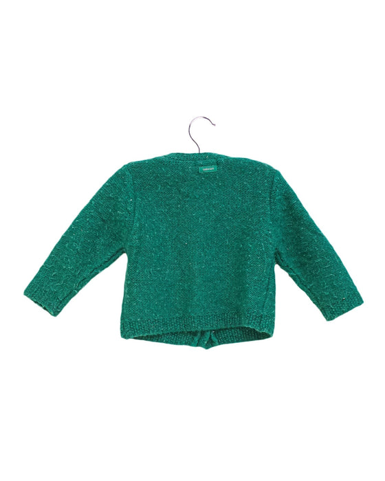 A Green Cardigans from Catimini in size 6-12M for girl. (Back View)