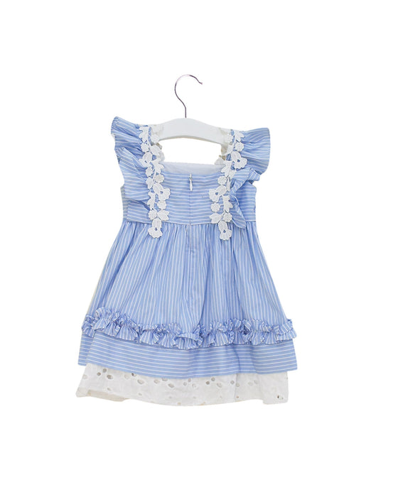 A Blue Sleeveless Dresses from Nicholas & Bears in size 6-12M for girl. (Back View)