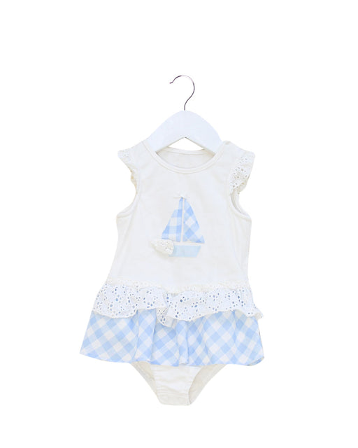 A Blue Sleeveless Bodysuits from Nicholas & Bears in size 3-6M for girl. (Front View)