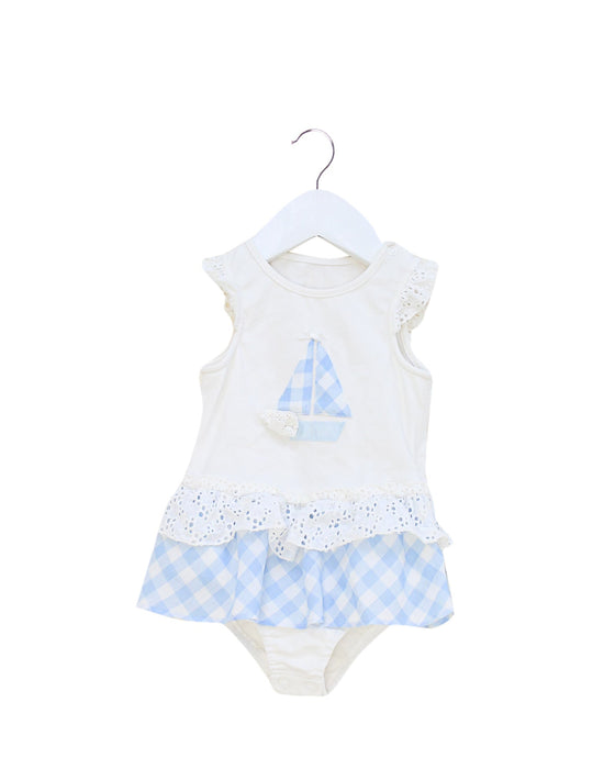 A Blue Sleeveless Bodysuits from Nicholas & Bears in size 3-6M for girl. (Front View)